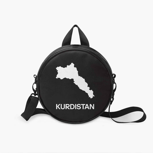 Round Crossbody Bag with Kurdistan Map