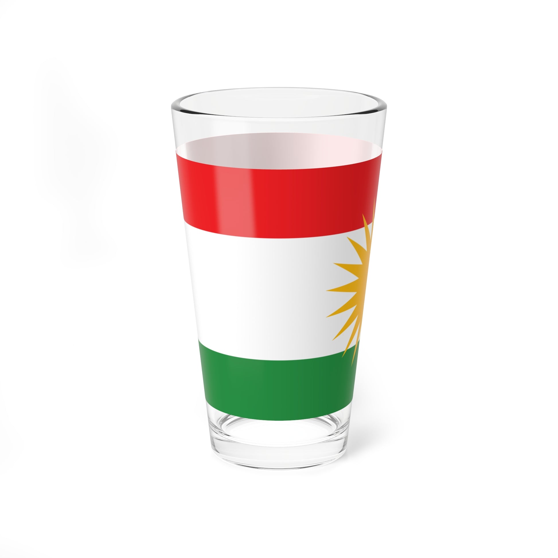 Kurdistan Flag 16oz Mixing Glass – Kurdish Sun Pattern Pint Glass - KURDISTAN ONE