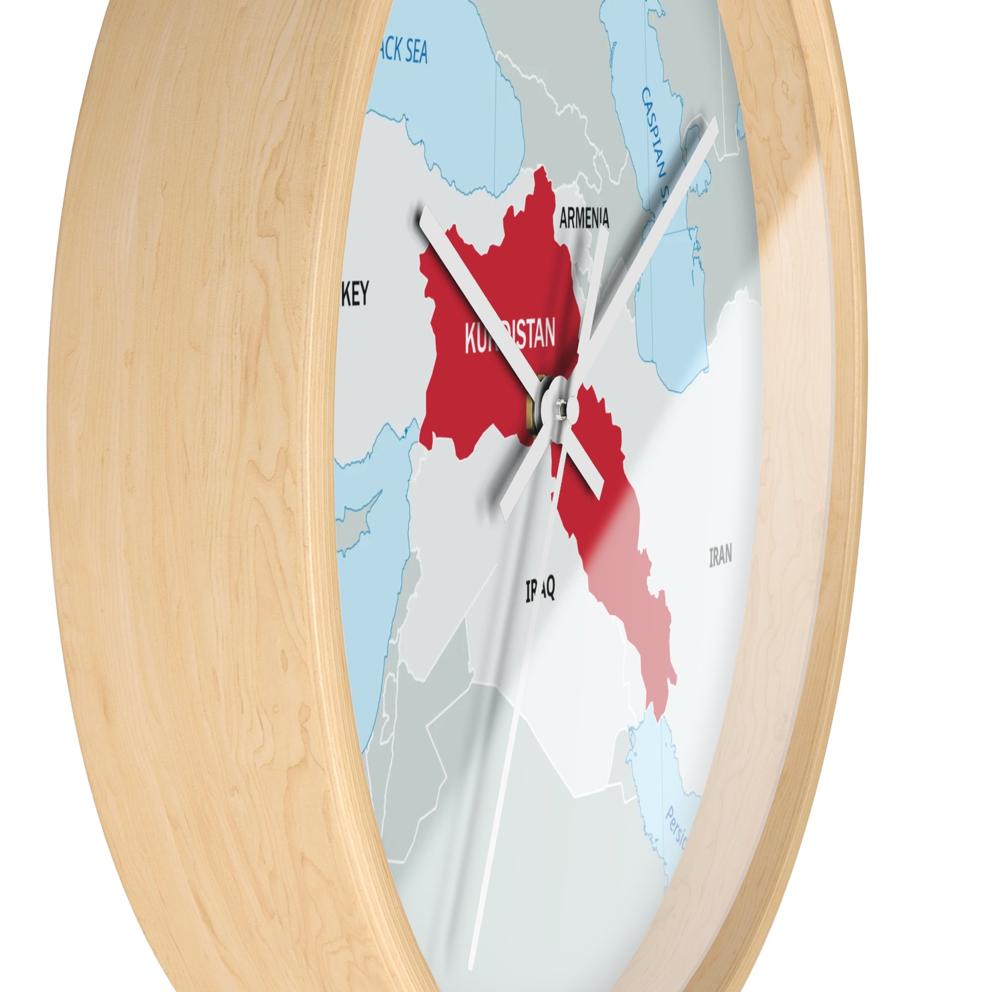 Kurdistan Map Wall Clock — Red Map Timepiece for Home & Office - KURDISTAN ONE