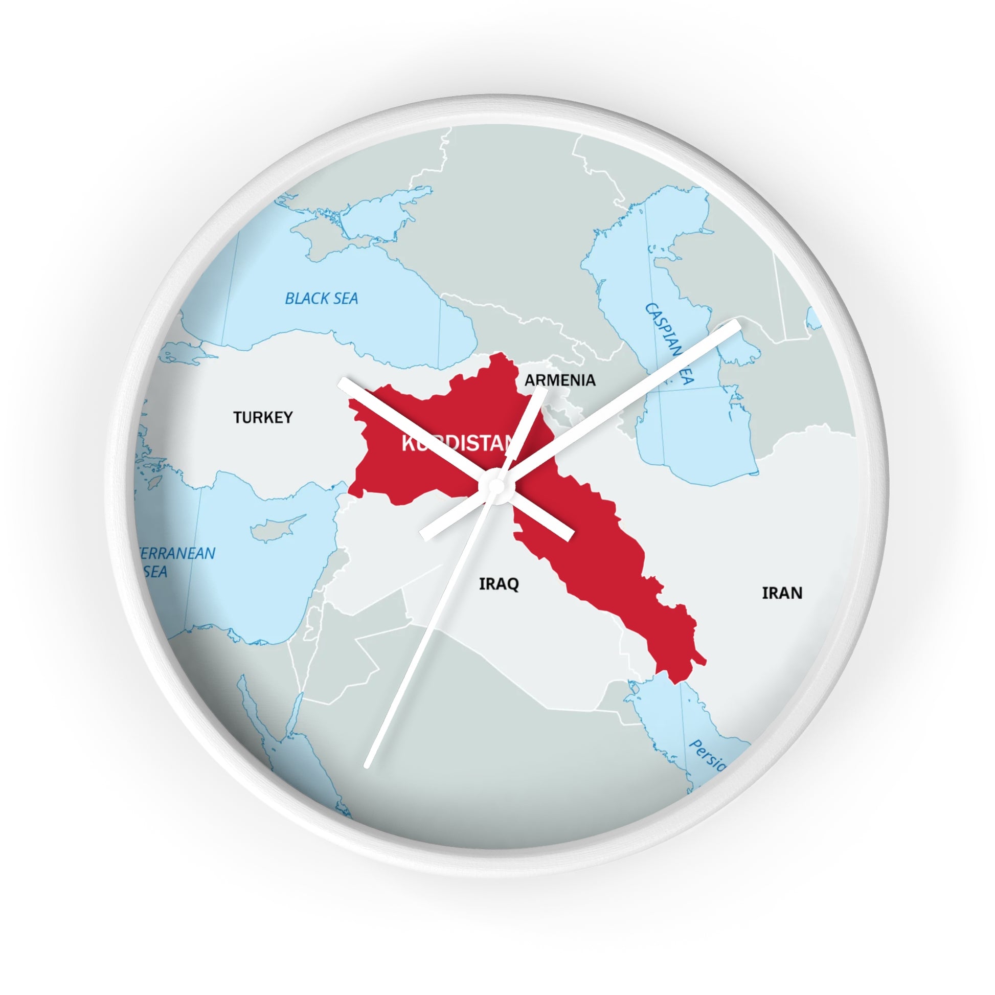 Kurdistan Map Wall Clock — Red Map Timepiece for Home & Office - KURDISTAN ONE