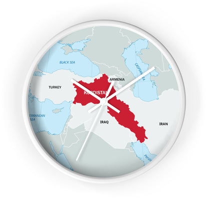 Kurdistan Map Wall Clock — Red Map Timepiece for Home & Office - KURDISTAN ONE