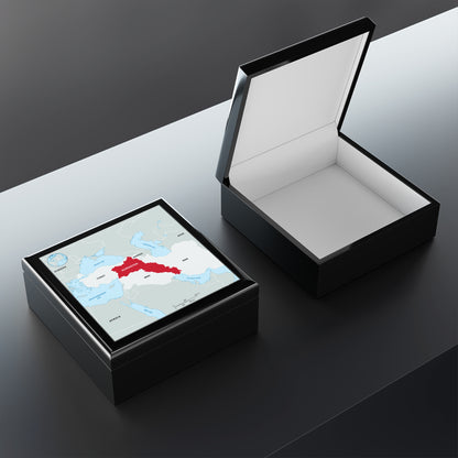 Map Jewelry Box — Kurdistan Red Accent Keepsake Box - KURDISTAN ONE