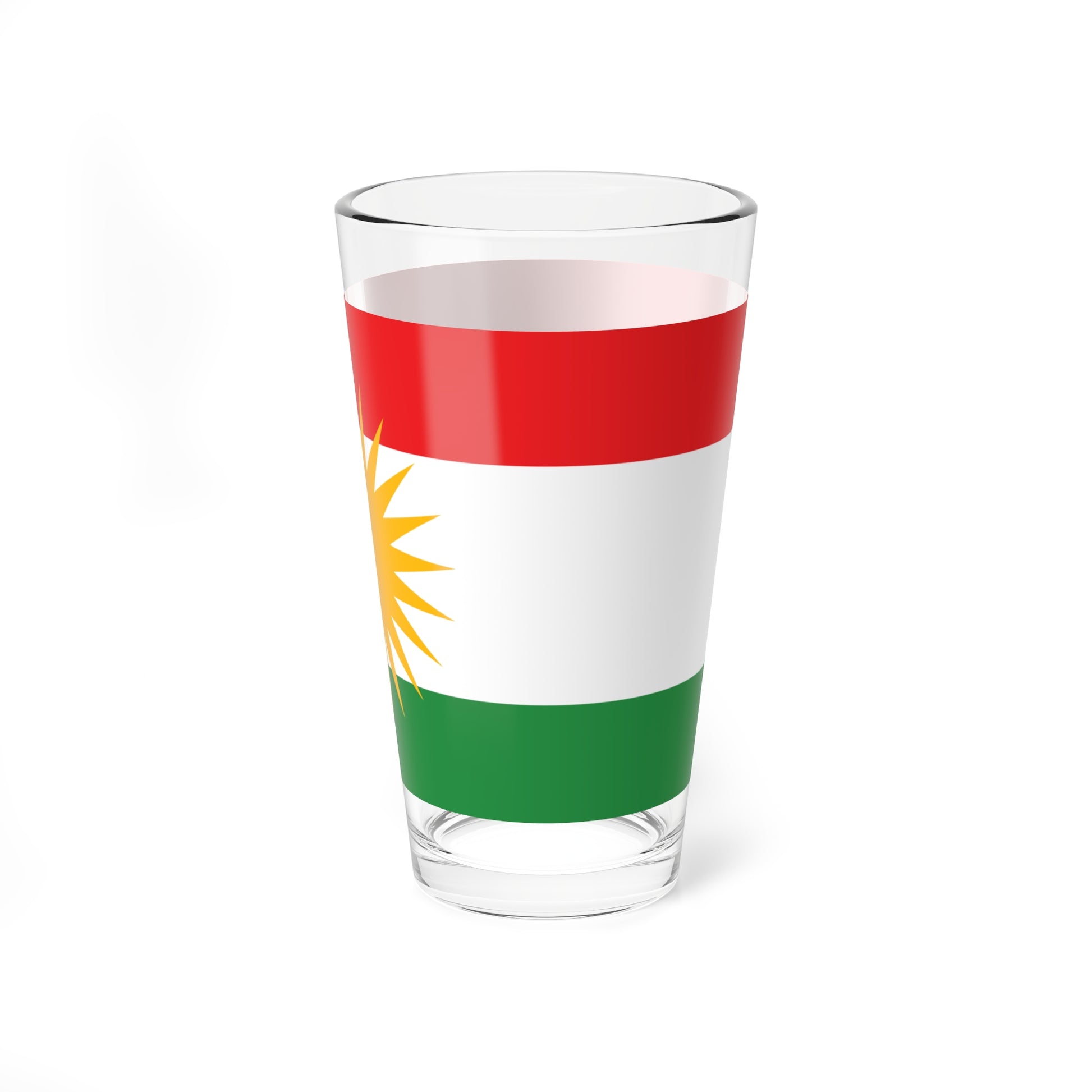 Kurdistan Flag 16oz Mixing Glass – Kurdish Sun Pattern Pint Glass - KURDISTAN ONE