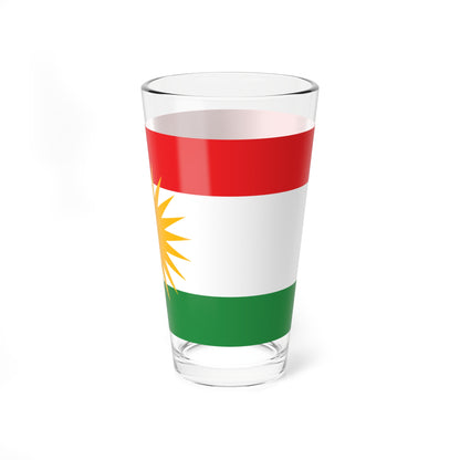 Kurdistan Flag 16oz Mixing Glass – Kurdish Sun Pattern Pint Glass - KURDISTAN ONE