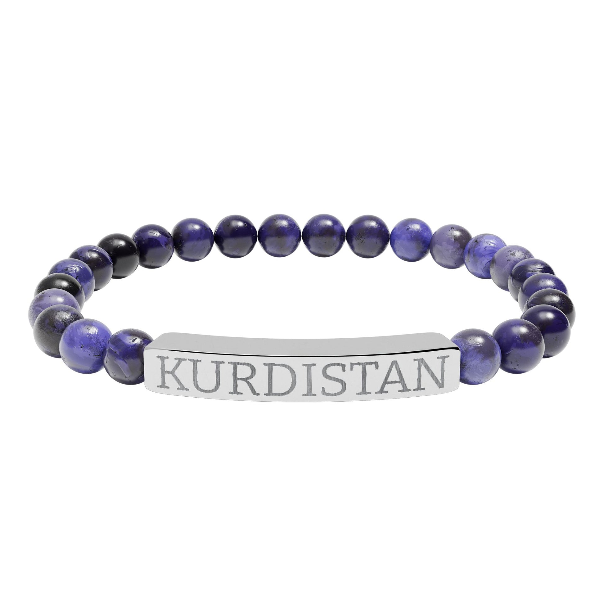 Kurdistan Engraved Natural Stone Stretch Bracelet - KURDISTAN ONE