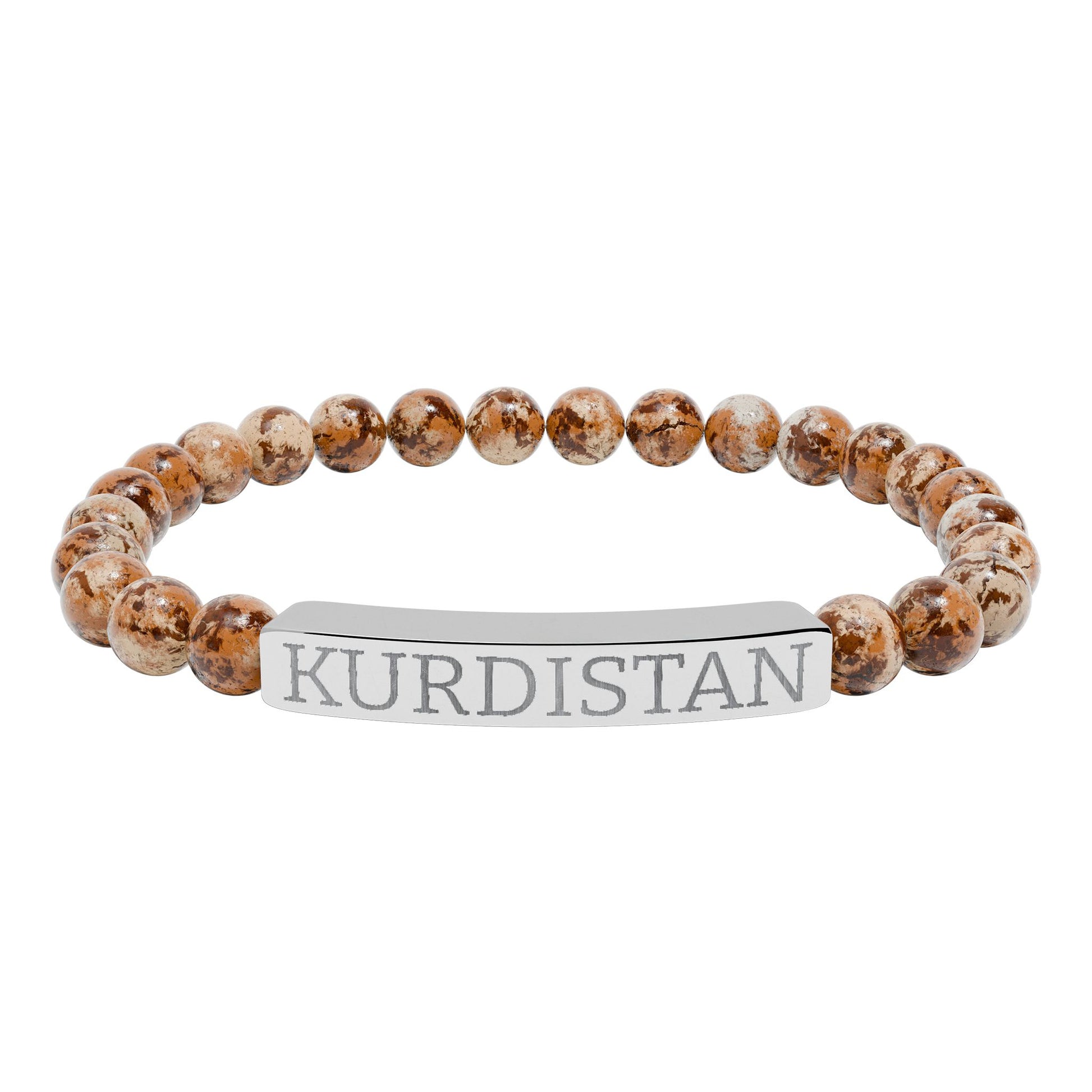 Kurdistan Engraved Natural Stone Stretch Bracelet - KURDISTAN ONE