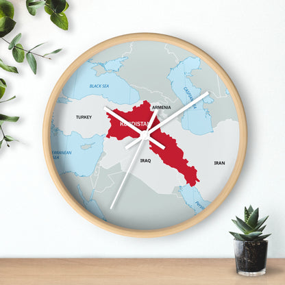 Kurdistan Map Wall Clock — Red Map Timepiece for Home & Office - KURDISTAN ONE