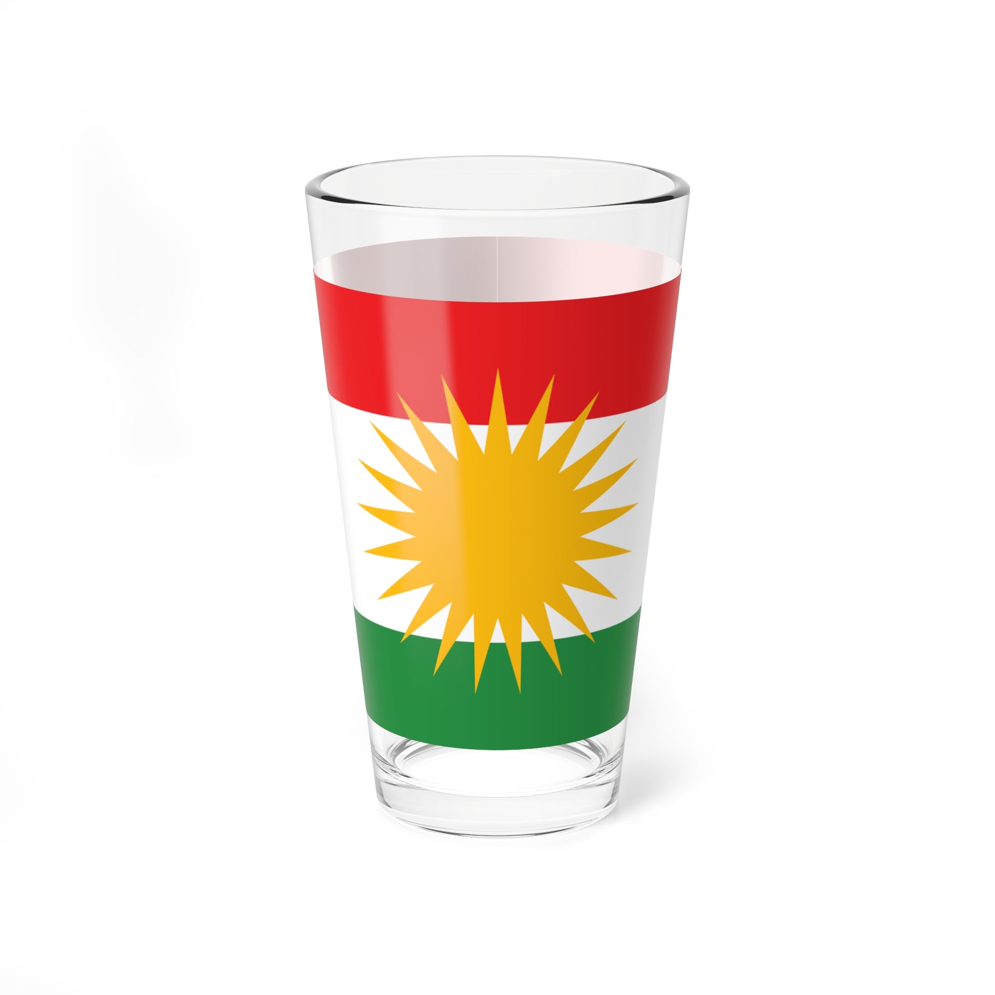 Kurdistan Flag 16oz Mixing Glass – Kurdish Sun Pattern Pint Glass - KURDISTAN ONE