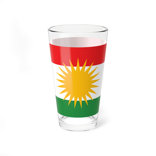 Kurdistan Flag 16oz Mixing Glass – Kurdish Sun Pattern Pint Glass - KURDISTAN ONE