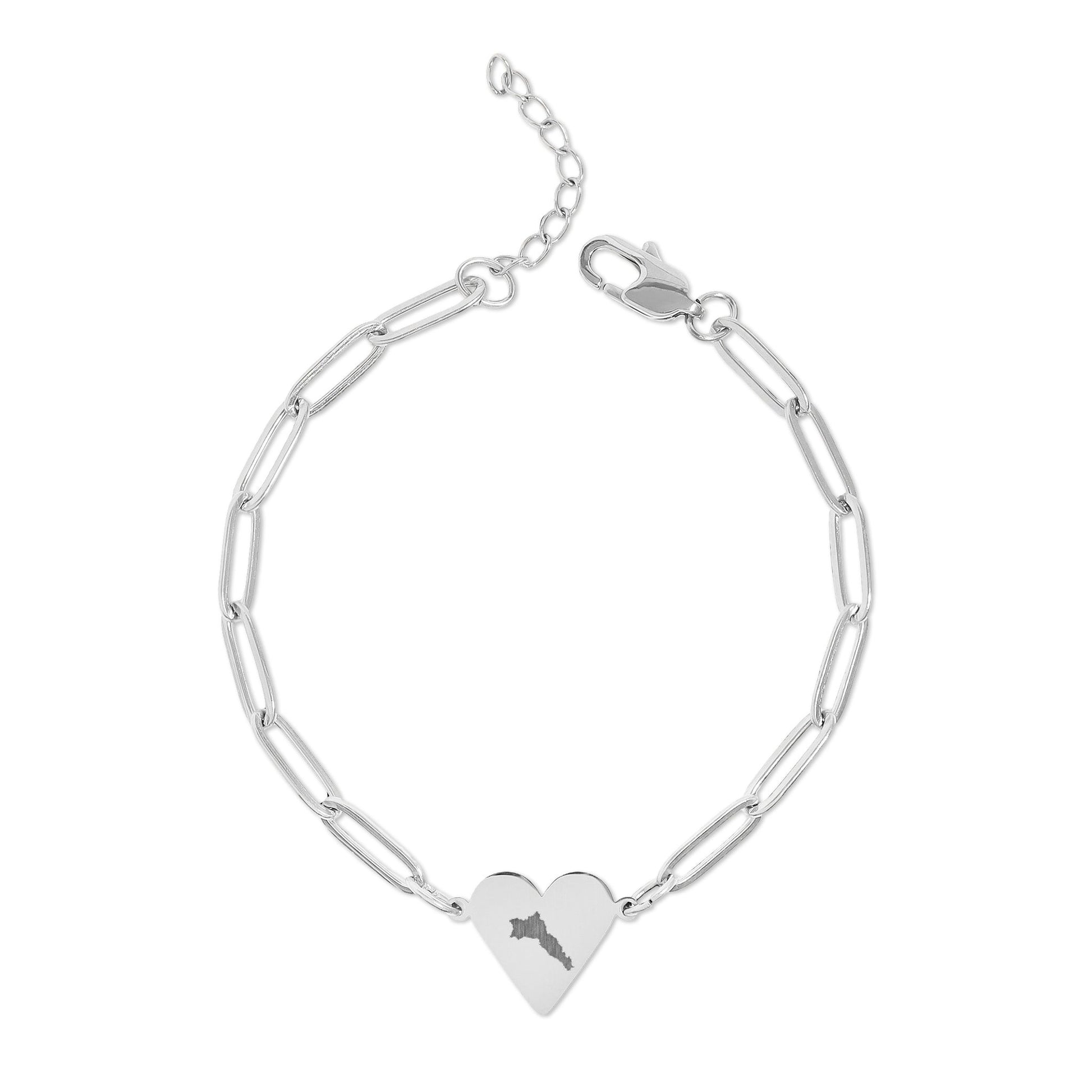 Paperclip Heart Bracelet — Engravable Gold & Rose Gold Heart Charm - KURDISTAN ONE
