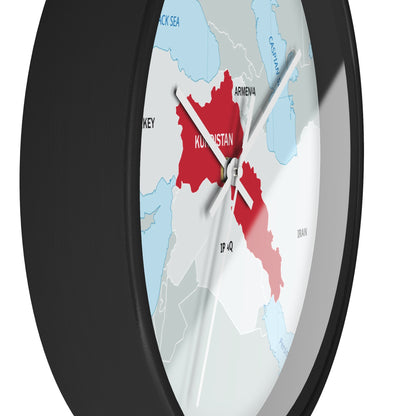Kurdistan Map Wall Clock — Red Map Timepiece for Home & Office - KURDISTAN ONE