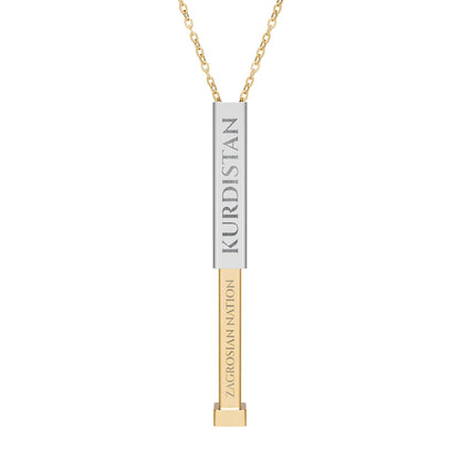 Engravable Sliding Bar Necklace — Hidden Message Personalized Kurdistan Pendant - KURDISTAN ONE