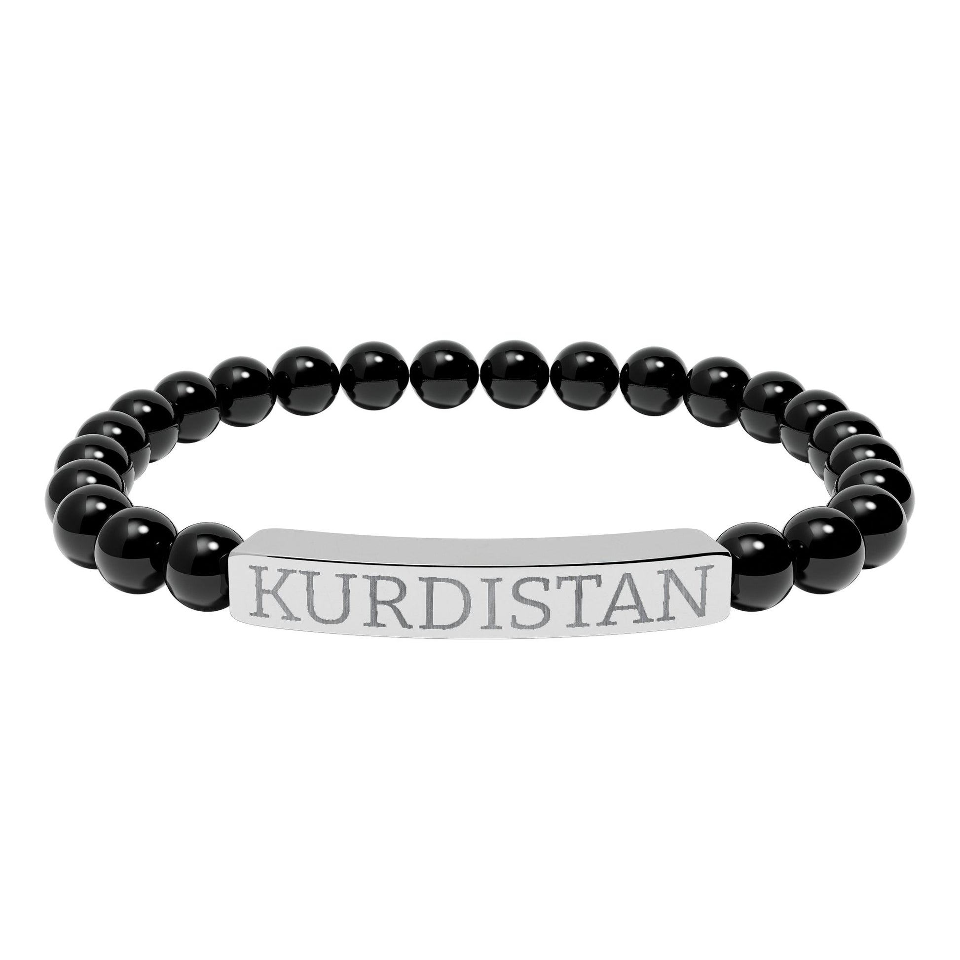 Kurdistan Engraved Natural Stone Stretch Bracelet - KURDISTAN ONE