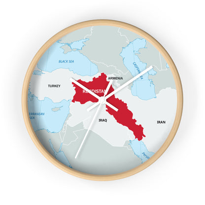 Kurdistan Map Wall Clock — Red Map Timepiece for Home & Office - KURDISTAN ONE