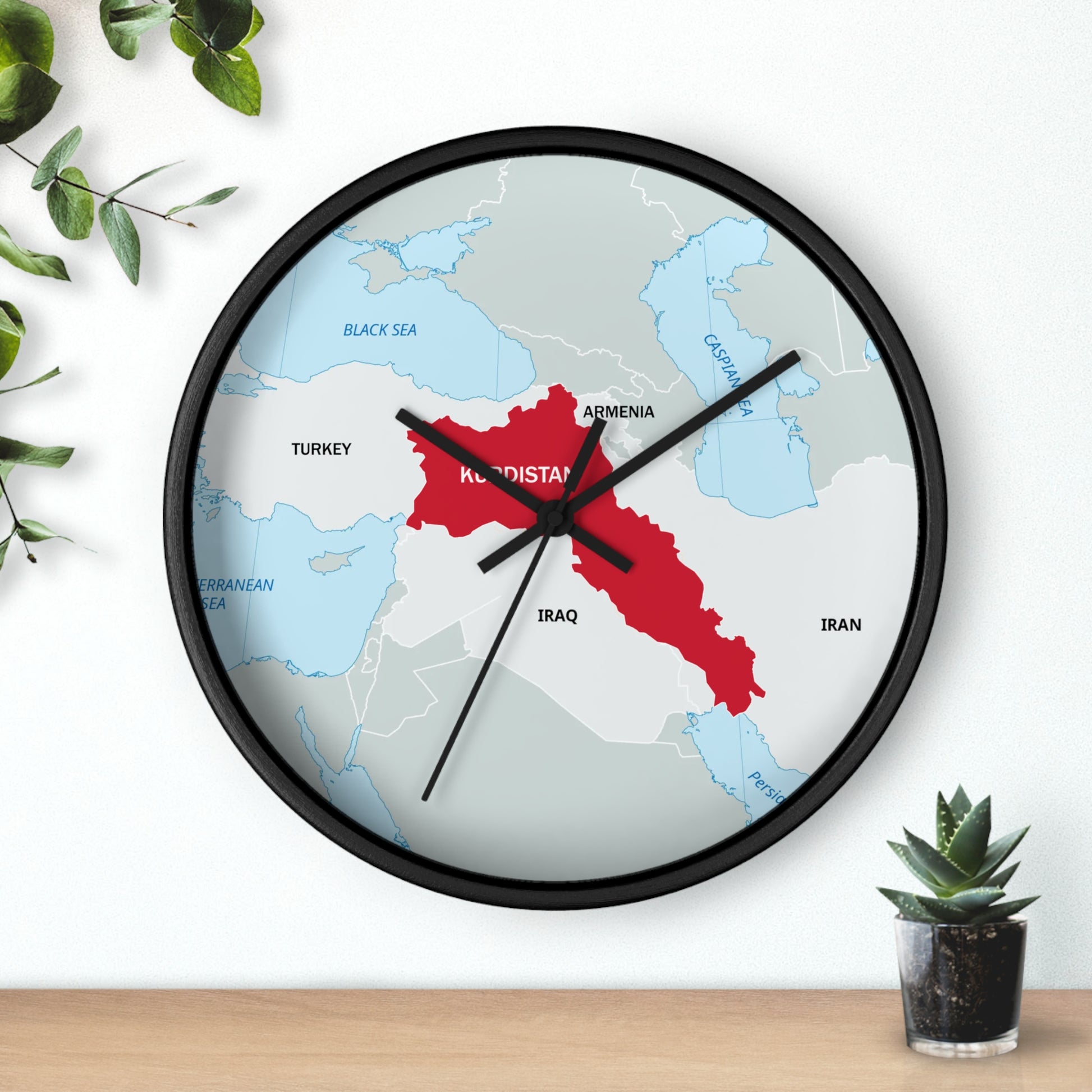 Kurdistan Map Wall Clock — Red Map Timepiece for Home & Office - KURDISTAN ONE