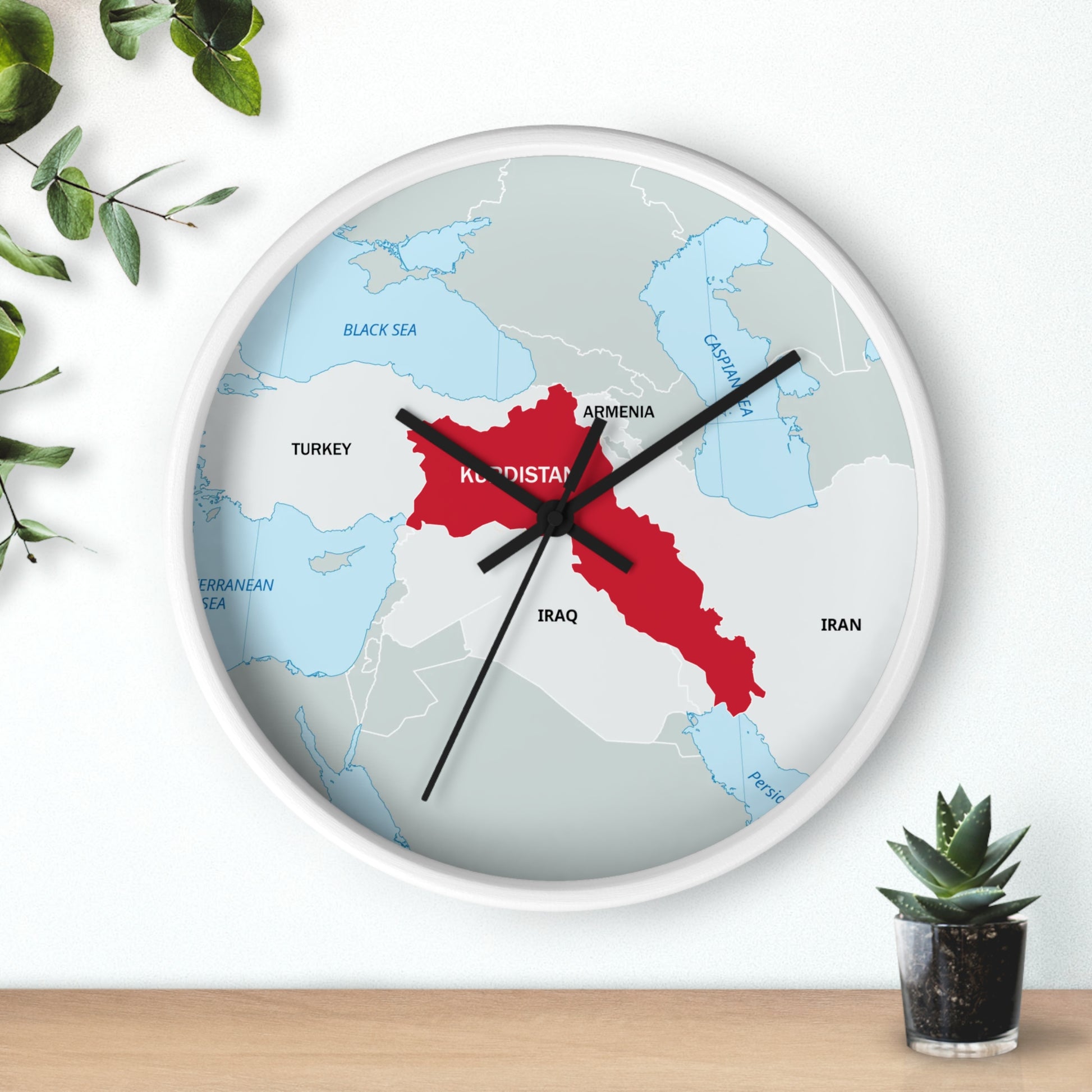 Kurdistan Map Wall Clock — Red Map Timepiece for Home & Office - KURDISTAN ONE
