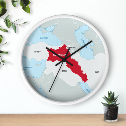 Kurdistan Map Wall Clock — Red Map Timepiece for Home & Office - KURDISTAN ONE