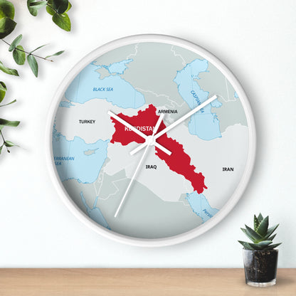 Kurdistan Map Wall Clock — Red Map Timepiece for Home & Office - KURDISTAN ONE