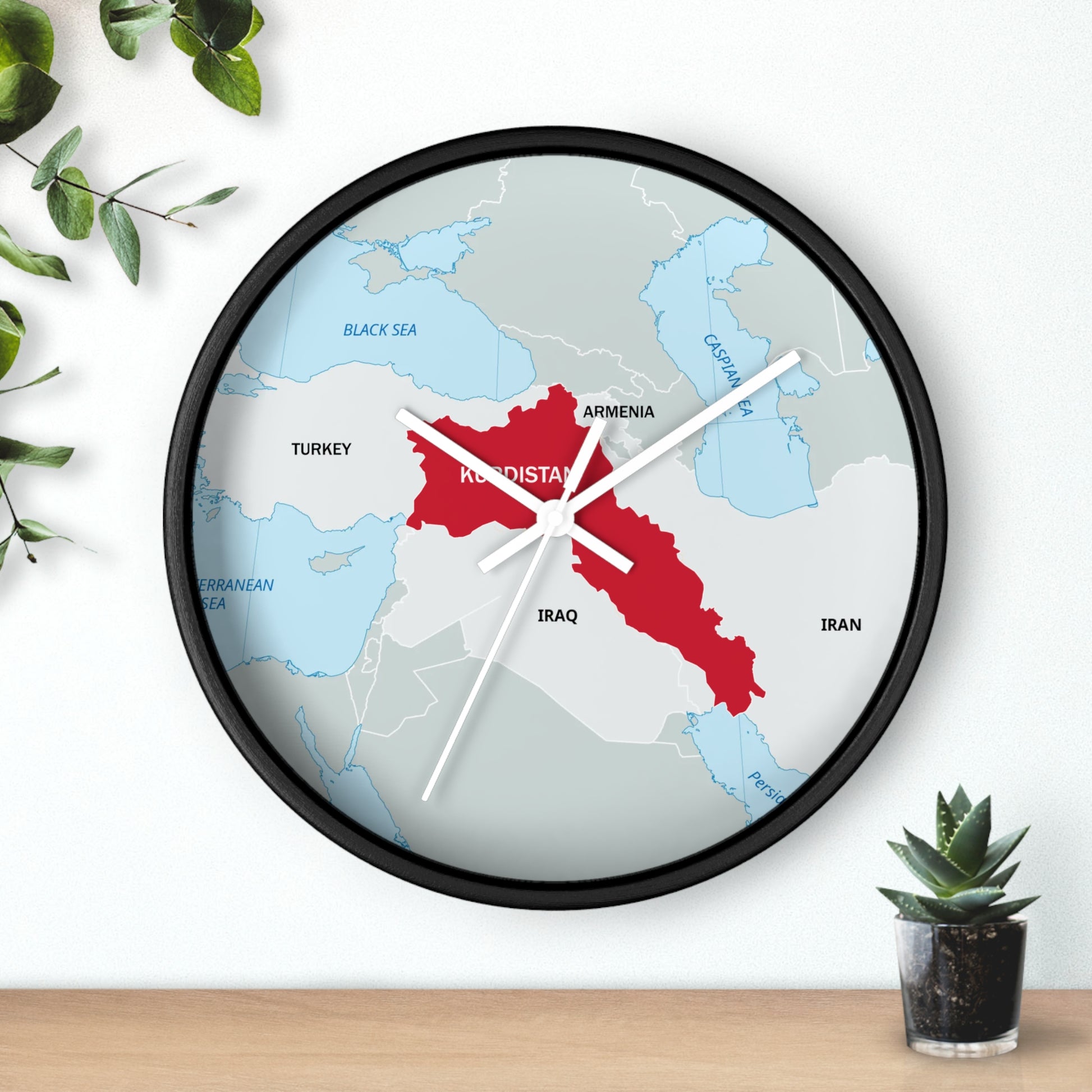 Kurdistan Map Wall Clock — Red Map Timepiece for Home & Office - KURDISTAN ONE