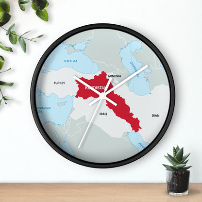 Kurdistan Map Wall Clock — Red Map Timepiece for Home & Office - KURDISTAN ONE