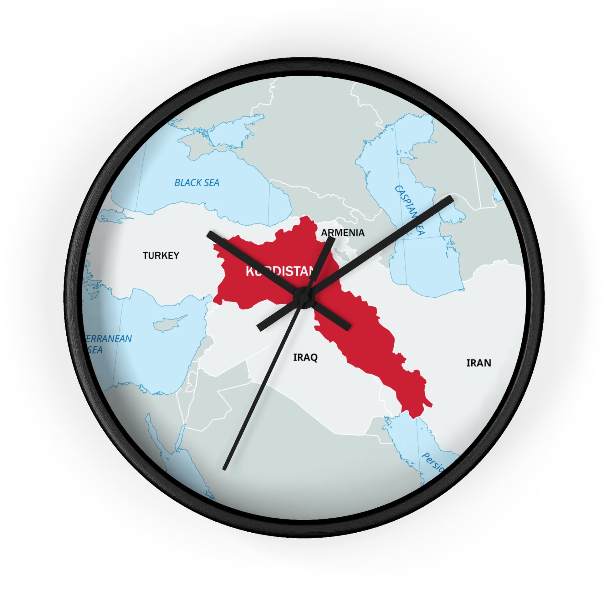 Kurdistan Map Wall Clock — Red Map Timepiece for Home & Office - KURDISTAN ONE