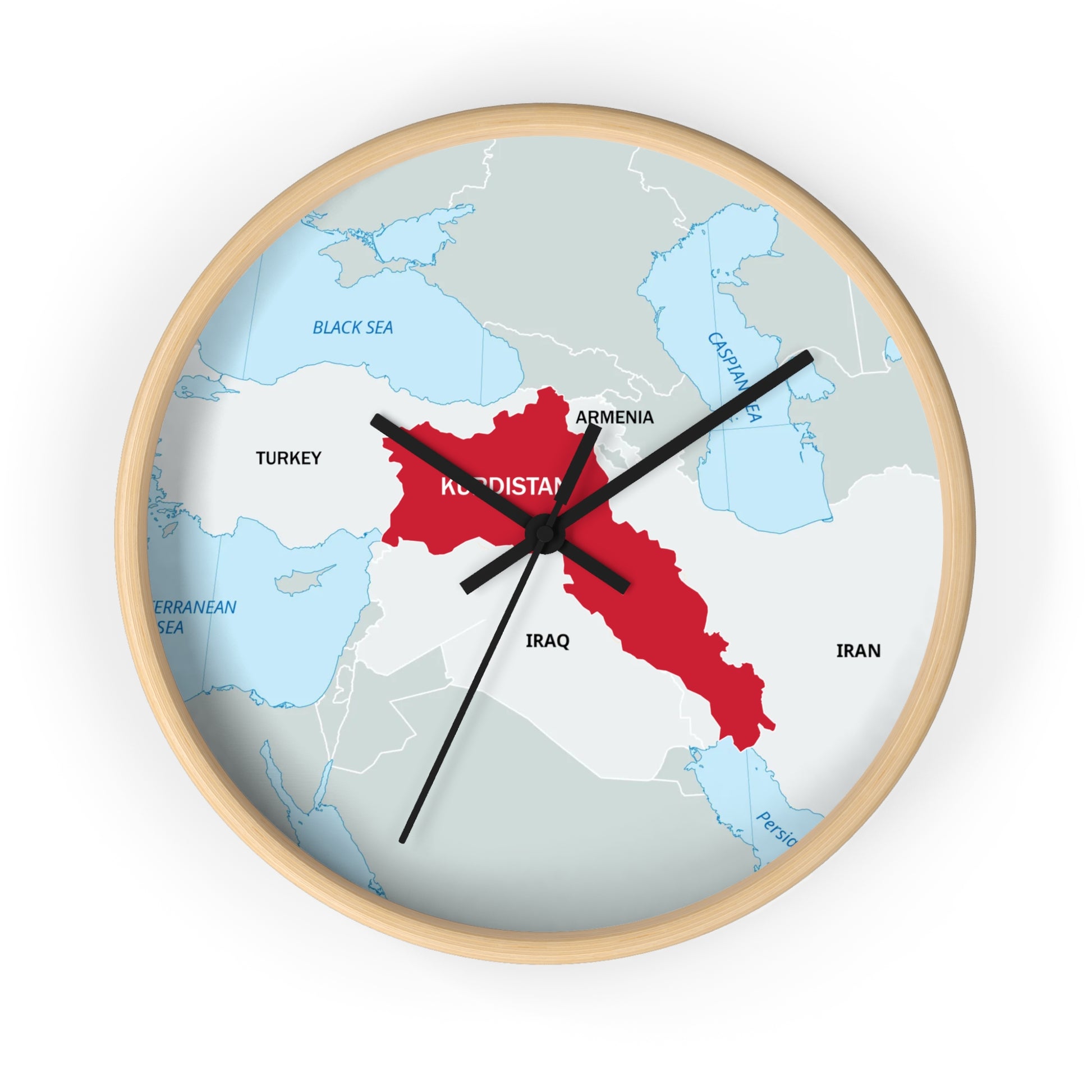 Kurdistan Map Wall Clock — Red Map Timepiece for Home & Office - KURDISTAN ONE
