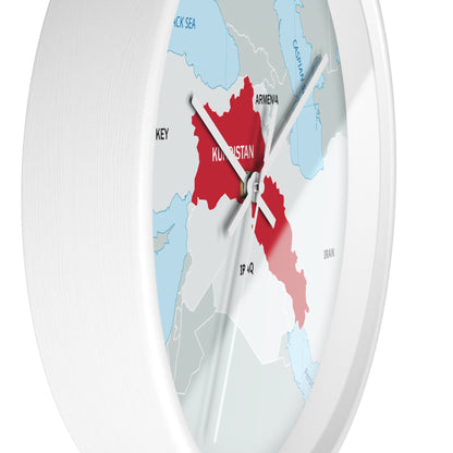 Kurdistan Map Wall Clock — Red Map Timepiece for Home & Office - KURDISTAN ONE