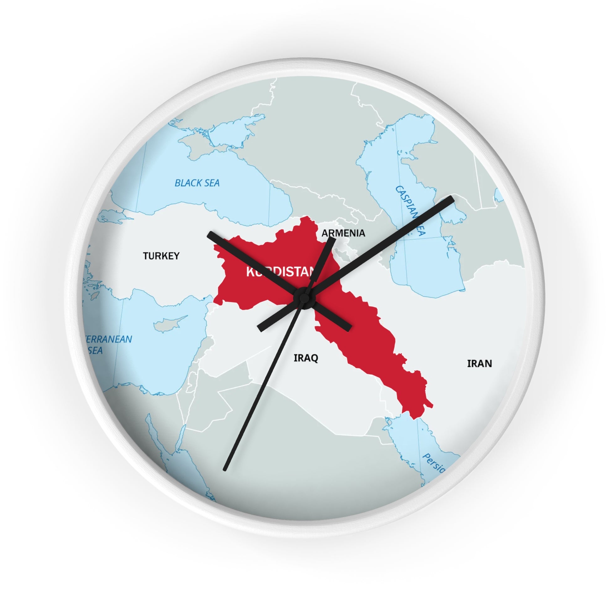 Kurdistan Map Wall Clock — Red Map Timepiece for Home & Office - KURDISTAN ONE