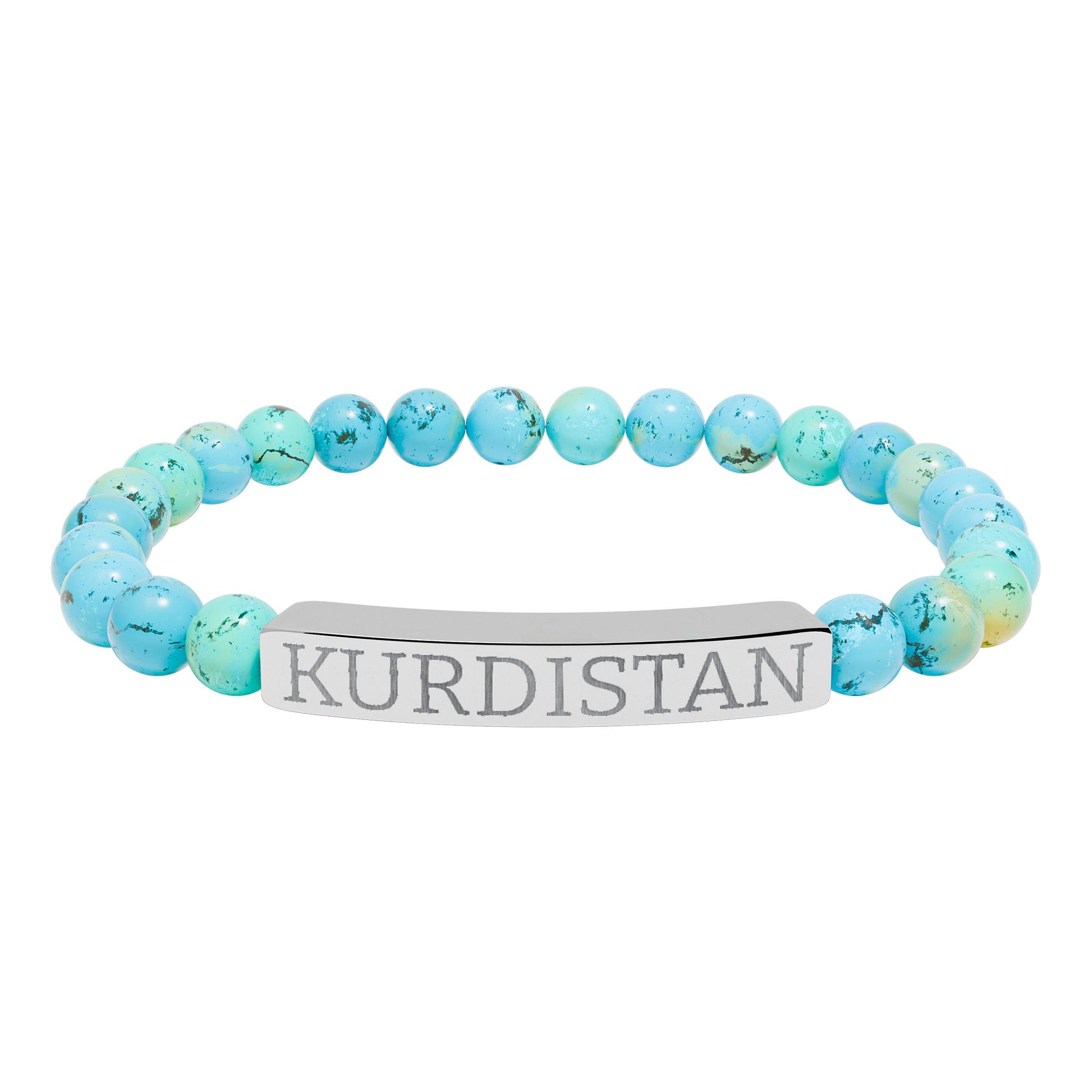 Kurdistan Engraved Natural Stone Stretch Bracelet - KURDISTAN ONE