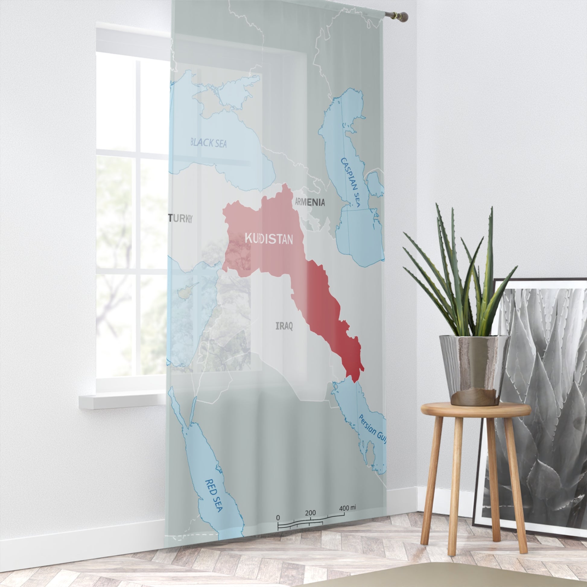 Window Curtain - Kurdistan Map - KURDISTAN ONE