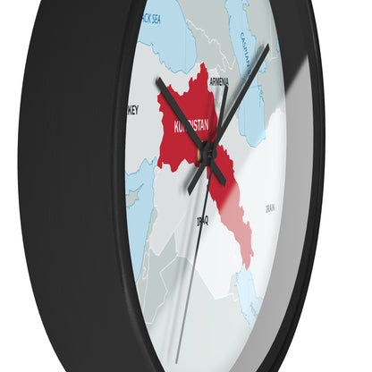 Kurdistan Map Wall Clock — Red Map Timepiece for Home & Office - KURDISTAN ONE