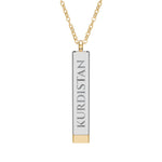 Engravable Sliding Bar Necklace — Hidden Message Personalized Kurdistan Pendant - KURDISTAN ONE