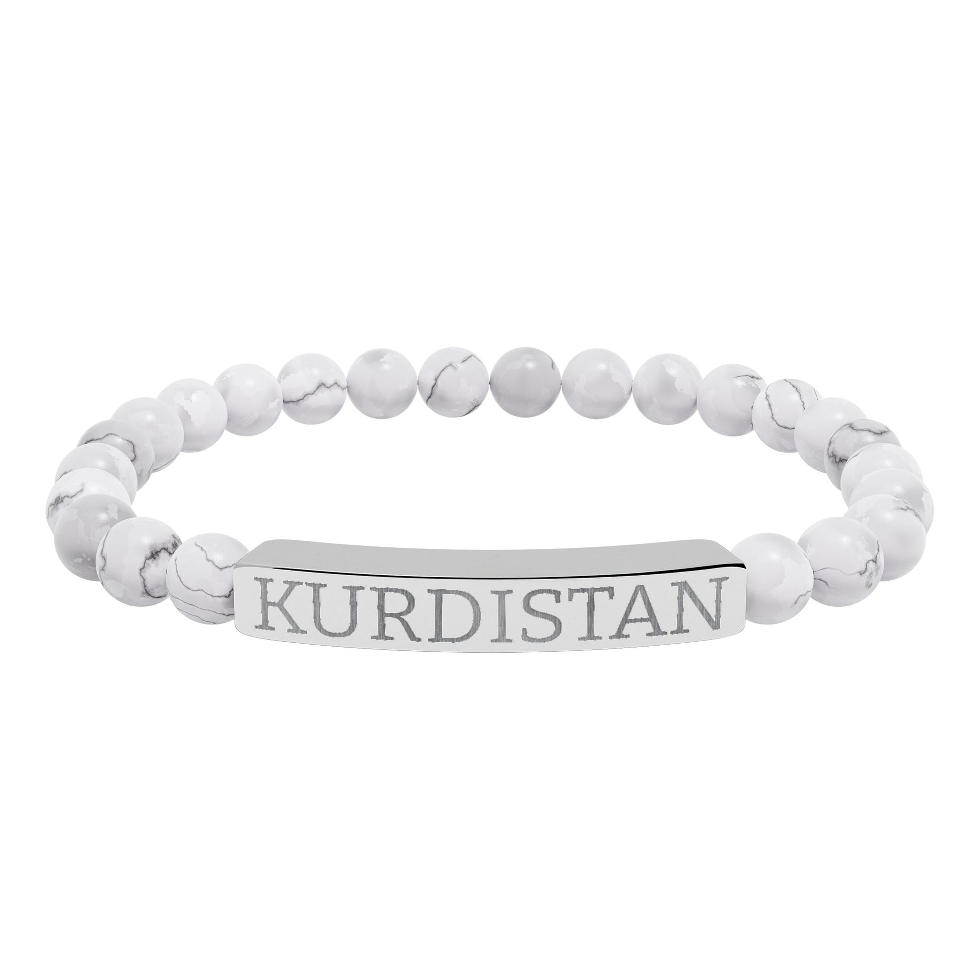 Kurdistan Engraved Natural Stone Stretch Bracelet - KURDISTAN ONE