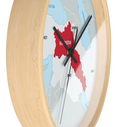 Kurdistan Map Wall Clock — Red Map Timepiece for Home & Office - KURDISTAN ONE