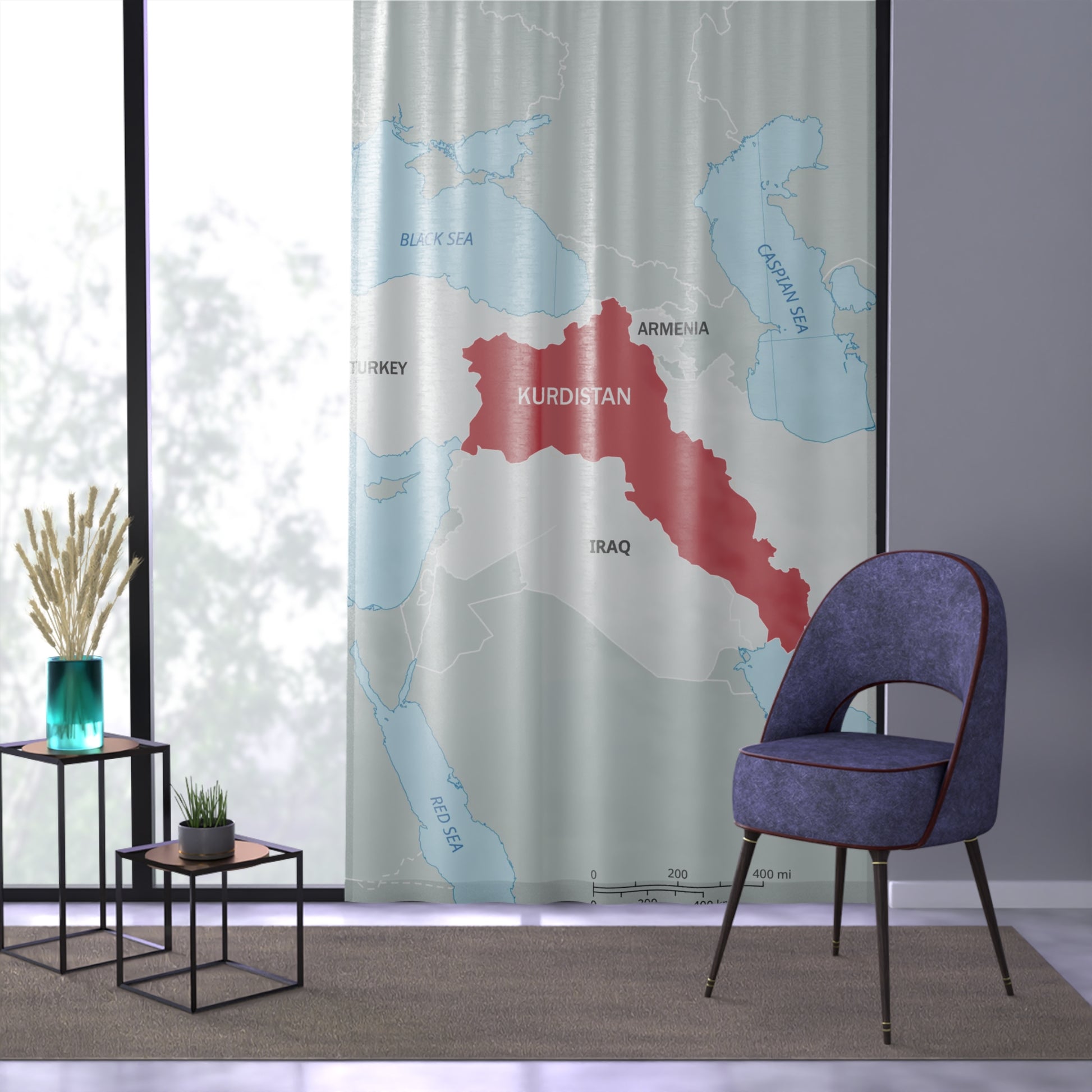 Window Curtain - Kurdistan Map - KURDISTAN ONE