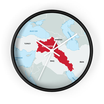 Kurdistan Map Wall Clock — Red Map Timepiece for Home & Office - KURDISTAN ONE