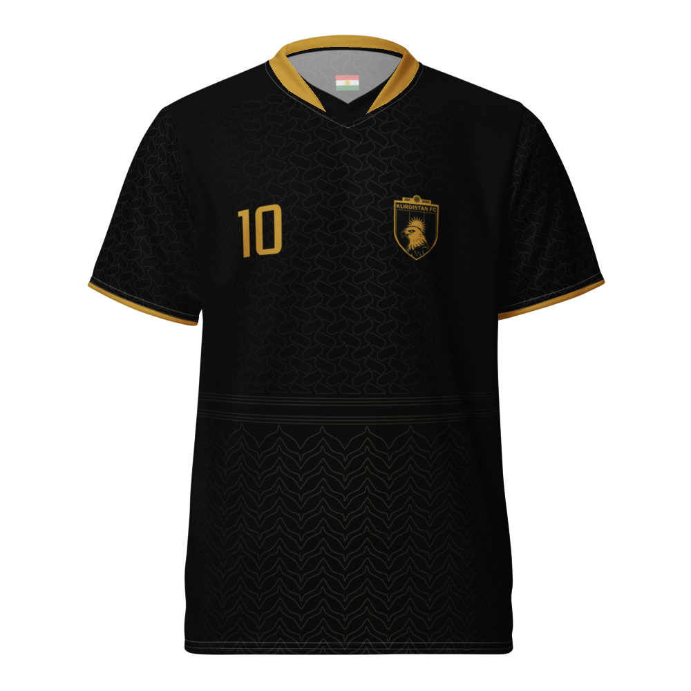 Kurdistan FC  Away Jersey – Black & Gold Edition with Jamadani Pattern - KURDISTAN ONE