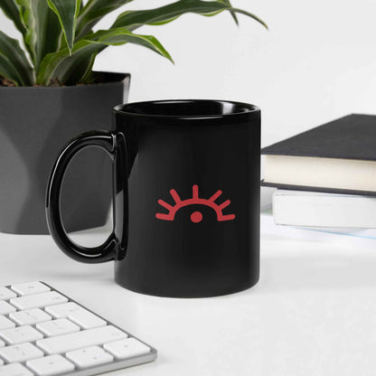 Sun Symbol of Kurd - Black Glossy Mug