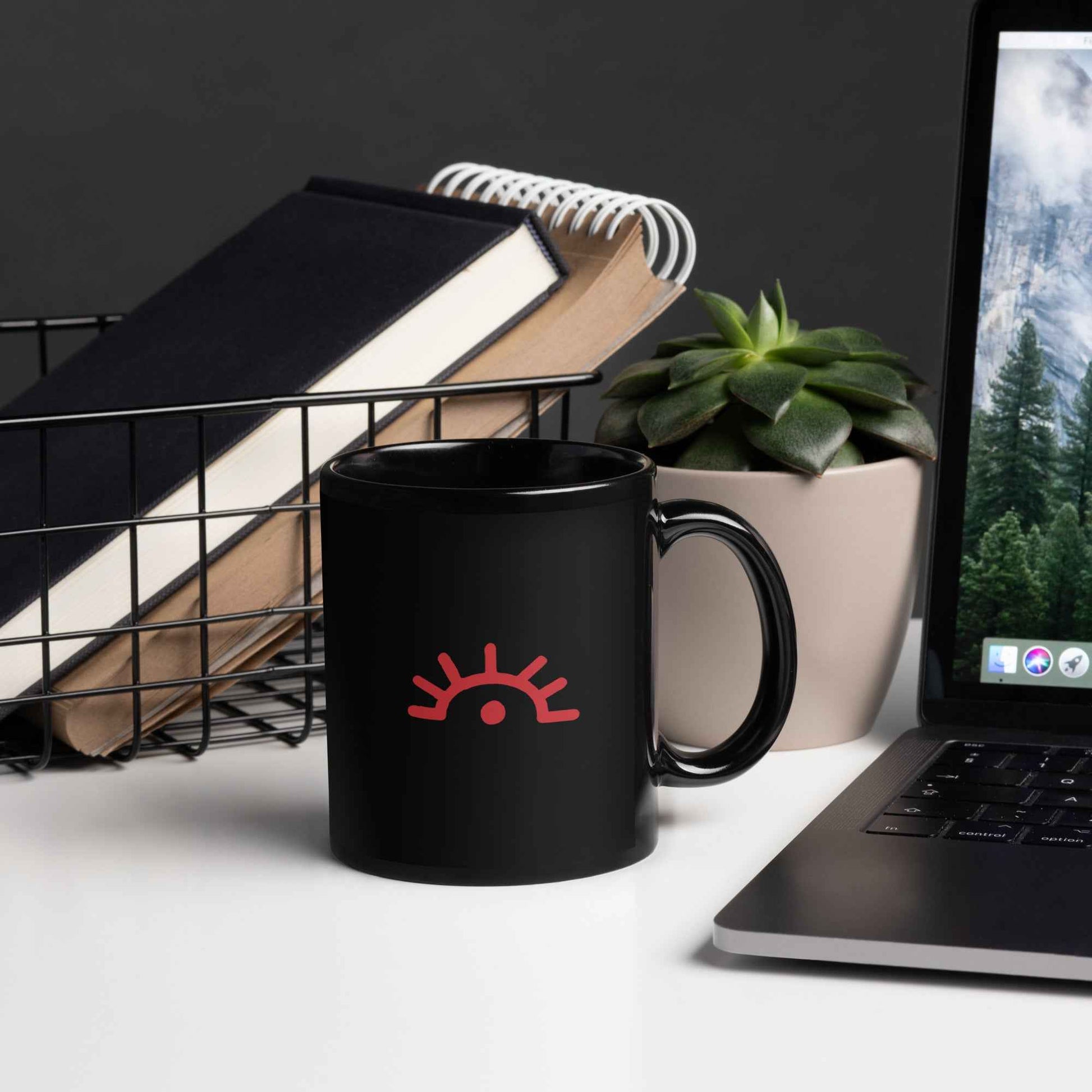 Sun Symbol of Kurd - Black Glossy Mug