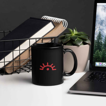 Sun Symbol of Kurd - Black Glossy Mug