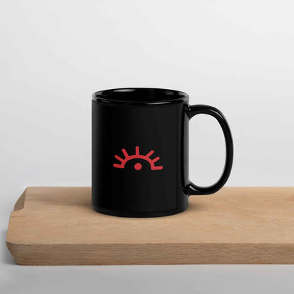 Sun Symbol of Kurd - Black Glossy Mug
