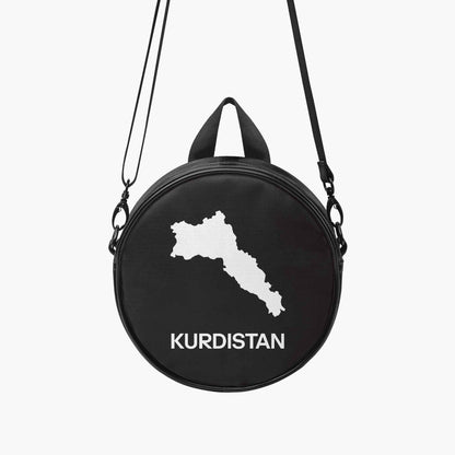Round Crossbody Bag with Kurdistan Map