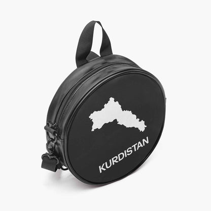 Round Crossbody Bag with Kurdistan Map