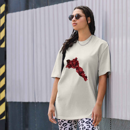 Oversized faded t-shirt kurdistan red map