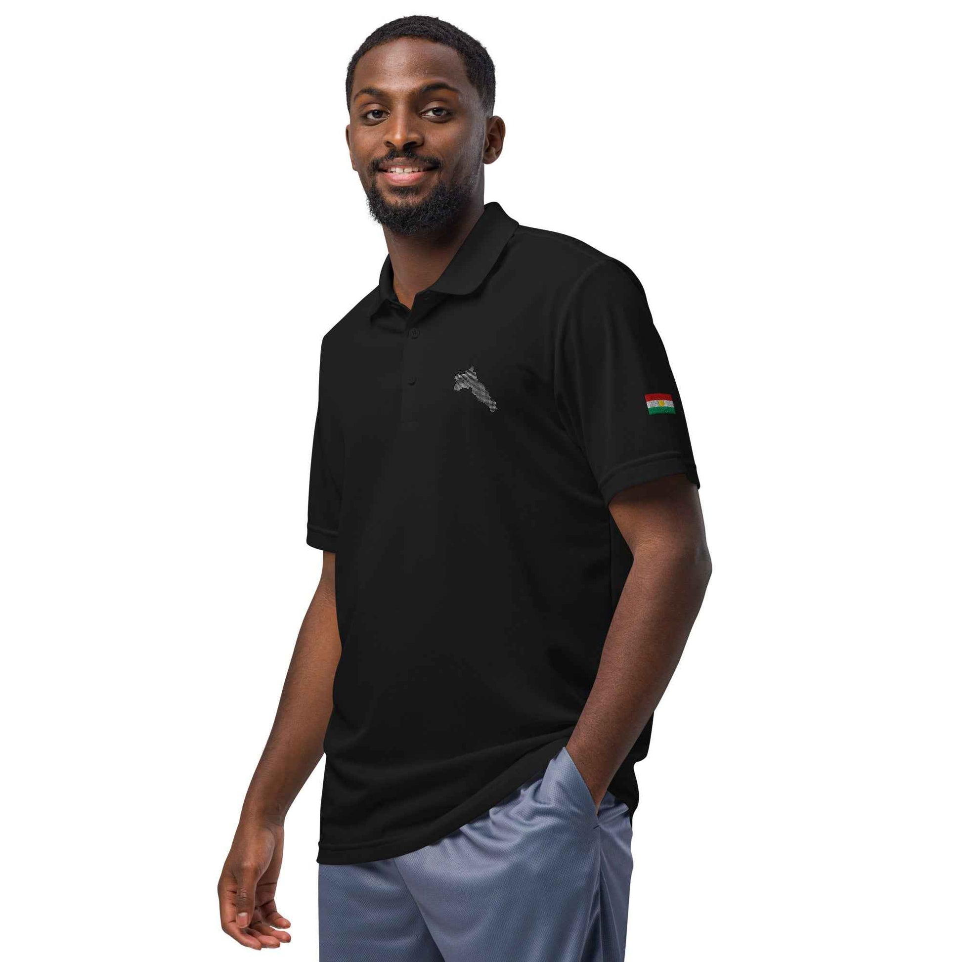 adidas sport polo with Kurdistan Map & Flag