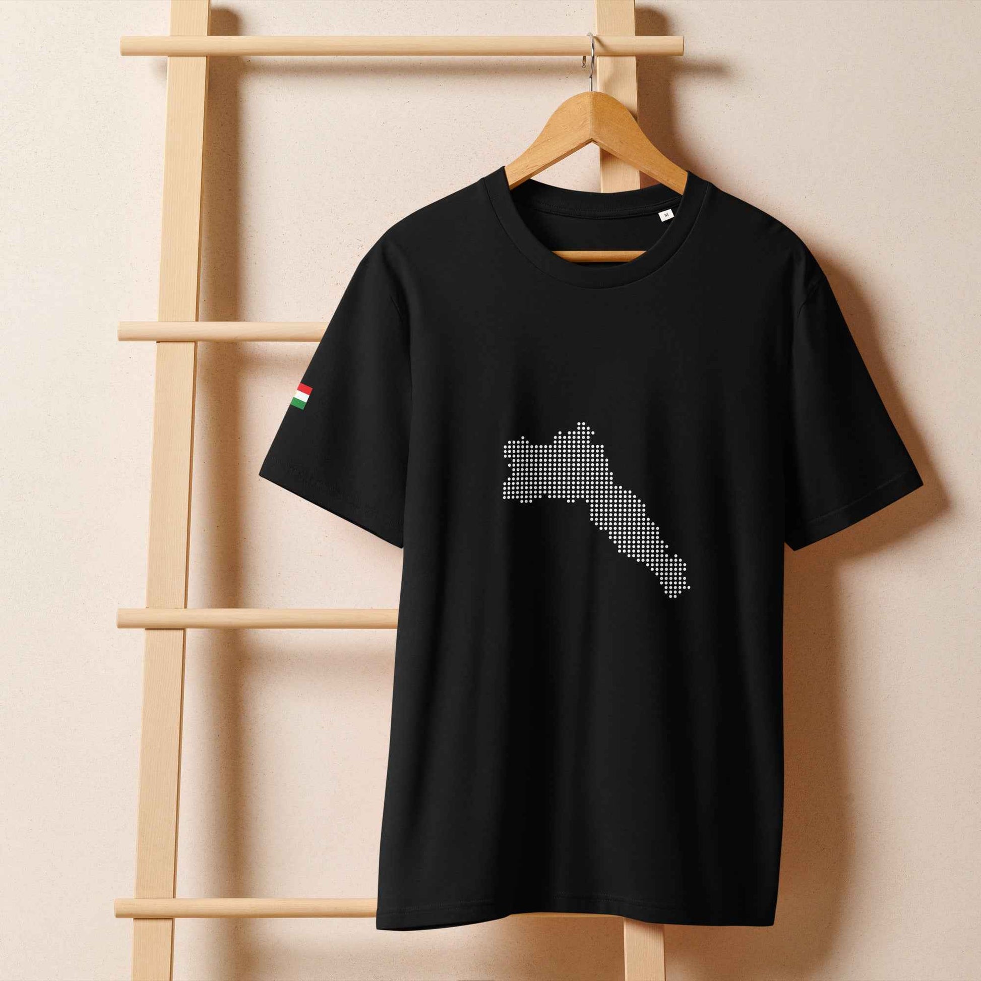 Unisex organic ribbed neck t-shirt with Kurdistan Map