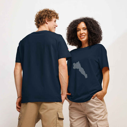 Unisex organic ribbed neck t-shirt with Kurdistan Map